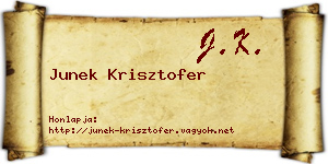 Junek Krisztofer névjegykártya